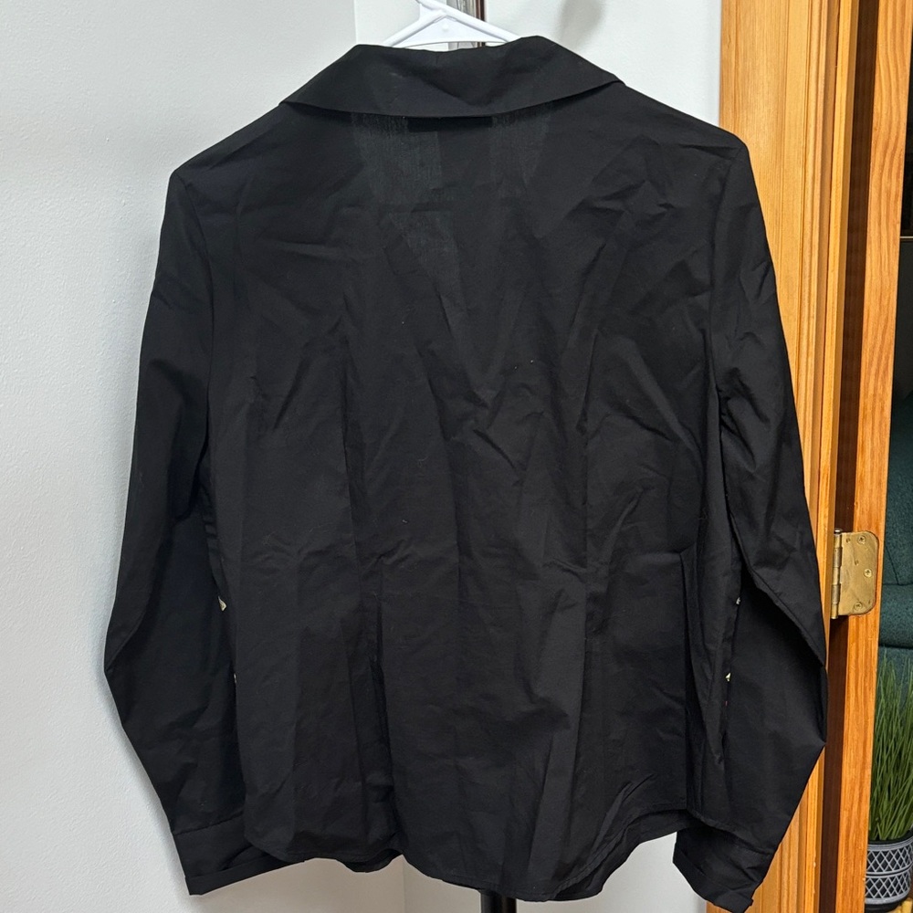 INC International Concepts Black Western Style Embroidered Shirt - Picture 4 of 4